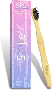 [Smile Therapy] Eco-Friendly Bamboo Toothbrushes Natural Wooden Tooth Brush Travel Toothbrush Soft Bristles BPA-Free Dental Brushes for Clean Teeth Compostable & Hygienic Dental Care Tool (Bamboo, Kids)