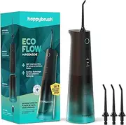 happybrush Oral Irrigator Set Wireless Electric Tooth Cleaner with Refill 3 Weeks Power Battery 360° Rotating Nozzles I Effective Cleaning of Interdental Spaces, Water Flosser Black/Mint