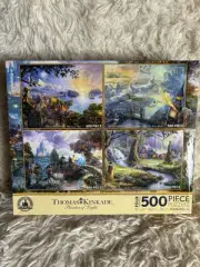 NIB Disney 4 Thomas Kinkade Painter of Light 500pc Puzzles Cinderella Peter Pan+