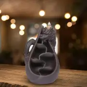 Dragon Backflow Incense Burner Feng Shui Figurine for Desk Table Home Decor