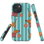 For iPhone 15 Plus Case, Shielding Cover, Dachshund Dogs Cute