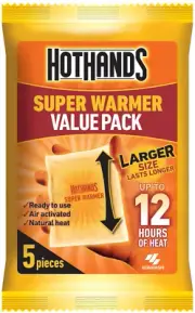 HOTHANDS Super Air Activated Hand Warmer up to 12 Hours of Heat, 5 Count (Pack o