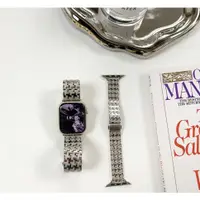 在飛比找蝦皮購物優惠-不鏽鋼千鳥格錶帶 iwatch金屬錶帶 適用於Apple W