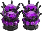 MOLUCKFU 4pcs Crown Style Tire Valve Covers Elegant Tire Protection Caps for Cars Valve Stem Caps Fit for Various Vehicle Models Unique and Design