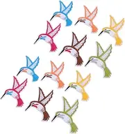 OHPHCALL 2Set Hummingbird Embroidery Patches Applique for DIY Clothing Bags Crafts Sew Embroidered Accessories for Personal Style