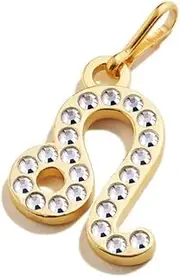 [Alex and Ani] Zodiac Leo Pavé Crystal Charm Chain Station, Leo, 14kt Gold Plated Over Sterling Silver, Clear Crystals, Charm Size 0.44 in Width by 0.66 in Height, One Size, Brass, No Gemstone