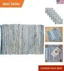 Denim Rag Blue Rectangle Thick Placemats Set of 6 Farmhouse Country Boho Vint...