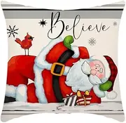 Cushion Covers Cushion Covers 40cm x 40cm Grey Snowman Cushion Covers Invisible Zipper Sofa Cushions Outdoor Cushions Garden Cushions Decorative Pillows Square Pillow Case(Cute Santa Claus,(60x60cm))