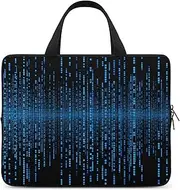Laptop Case Sleeve Shockproof Computer Carrying Bag The Blue Binary Matrix Laptop Bag Tote Lightweight Notebook Case Cover Traveling Briefcase Handle Bags for Travel Business 13inch, The Blue Binary