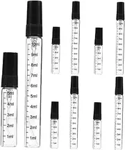 FRCOLOR 10pcs Refillable Glass Perfume Spray Bottles Portable Travel Atomizer with Fine Top Containers Leakproof Design for Essential Oils Makeup