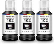 UniPlus Ink 102 Compatible with Epson 102 Multipack Black Printer Cartridges Compatible with Epson Ecotank ET-4850 ET-2850 ET-3850 ET-4856 ET-2856 ET-15000 ET-2750 ET-2851 ET-2756 ET-3700 EET-270 0