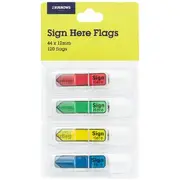 J.Burrows Mini Sign Here Flags 12 x 44mm 4 Pack