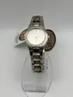 Fossil Watch Women Silver Gold Two Tone Stainless New Battery 6.5"