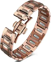 Jecanori Pure Copper Magnetic Bracelet for Men - Upgraded Magnets & Butterfly Clasp, Adjustable Length with Sizing Tool