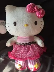 Vintage RARE Build A Bear 18" HELLO KITTY White Stuffed Plush With Dress + Bow