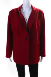 Vince Camuto Womens One Button Notched Collar Blazer Jacket Red Size 14