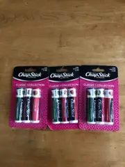 3 Chapstick Classic Collection 3 packs (Spearmint, Cherry & Strawberry) lip balm