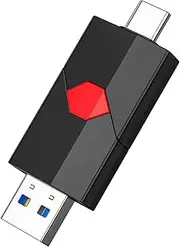 Aiibe 128GB USB C Flash Drive Dual Type C + USB A 128GB 3.1 Thumb Drive Push-Pull Jump Drive for iPhone 15 Smartphone Tablet Computer (Red)