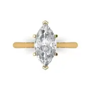 2.3ct Marquise Cut Solitaire Statement Promise Engagement Ring 14k Yellow Gold