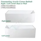 White Freestanding Acrylic Back to Wall Right Left Corner Spa Bath Tub 150/170cm