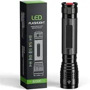 AHAORIGIN Powerful LED Torch Flashlight S2000, High-Powered 2000 High Lumens Torch with 3 Modes, Zoomable, Water Resistant Flashlight for Home, Camping, Emergency, Hiking, Outdoor