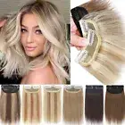Small Piece Clip In 100% Remy Human Hair Extensions Topper Hairpiece Weft Blonde
