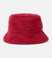 [Max Mara] Max Mara Figura wool and silk teddy bucket hat UK 7 red