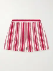 [HIGH SPORT] HIGH SPORT - Savannah Striped Cotton-blend Shorts - Red - x small x small Red