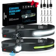 Original 2 Rechargeable Headlamps, Bright LED Headlamp Flashlight 1000 Lumen,...