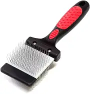 Ryans Paw Bros Soft Flex Slicker Brush, Angled Stainless Steel Pins, Comfort Gri