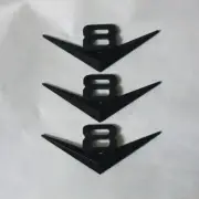 3x Matte V8 Black Metal Decal Sticker Emblem Badge Auto Turbo Hybrid Performance (for: Renault)