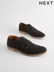 Black Smart Casual Derby Shoes (E08475) | $100