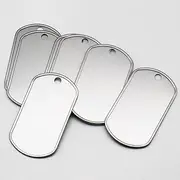 Wholesale 100Pcs Stainless Steel Pet ID Tags Personalized Dog ID Tags Pendants Blank Cat and Dog Tags Nameplate Pendants Custom Engraved Pet Tags Pet Collar Accessories,Silver,50x28x0.4mm