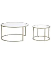 Abraham + Ivy Watson Satin Nickel Nesting Coffee Table Set