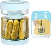 [Luvan] Pickle Jar, 51oz Glass Pickle Container with Strainer Flip, Large Hourglass Juice Separator Jar for Olive,Jalapeno,Gherkin,Multifunction Kraut Strainer Storage Container Holder for Fridge
