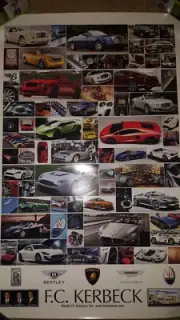 Rolls Royce Lamborghini Bently Maserati Aston Martin Poster OOP RARE 36" by 24"