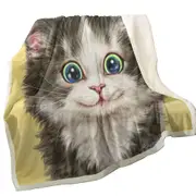 Painted Cats Cute Happy Smiling Kitty Cat Throw Blanket