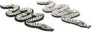EPIGEIST 2Pcs Beaded Snake Patch Decorative Sewing Applique for Clothing Bags Shoes Hats Scarves Versatile Crafting Bead Snake Embellishments for DIY Fashion Projects