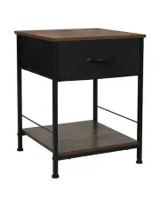 [Levede] Rustic Bedside Table in Brown