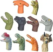 10Pcs Dinosaur Finger Puppets Realistic Rubber Thumb for Fun Imaginative Play Finger Puppet for Boys and Birthday Present