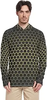 [Caihoyu] Men's Hooded Long Sleeve Sun Protection UPF 50+ Quick Dry Rash Protection Men's UV Clothing Hooded Shirts
