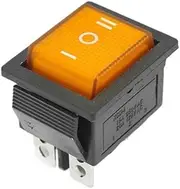 KAVJU Kcd4 15A 250v AC Rocker Switch Sliver Contact Point Copper pin red led lamp on Off on Switch with 6 pins(White)