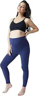 [Ingrid & Isabel] Basics 7/8 Active Maternity Leggings, Comfortable Fold Over Panel, Black