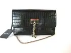 DKNY Cleo Clutch Bag Black Croc Chain Shoulder Handbag Purse New $118 Retail