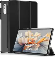 [USTIYA] Case for Lenovo Yoga Tab Plus 12.7 Inch TB520FU 2025 Cover Protective Table Lightweight Shell Stand (Black)
