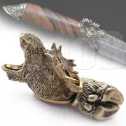 Set Bronze Knife Pommel & Finger Guard Bolster MOOSE for Custom Knives Making #3
