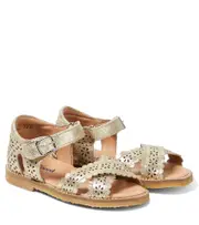 [Petit Nord] Petit Nord Crossover Scallop Flower leather sandals UK 5.5 gold