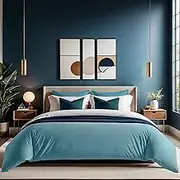 Mint Green Ranforce Single Quilt Cover, 135 x 200 cm, 100% Cotton, 145 Thread Count, Button Closure, Machine Washable at 30°C, Soft & Durable