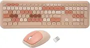 Wireless Keyboard and Mouse, Colorful Computer Wireless Keyboards Mouse Combos, Typewriter Wireless Keyboard Mouse Set for PC Laptop Desktop Computer