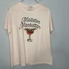 Wildfox Mistletoe Manhattan Ryan Crew Neck Oversized Tee Mauve Chalk Size L NWT!
